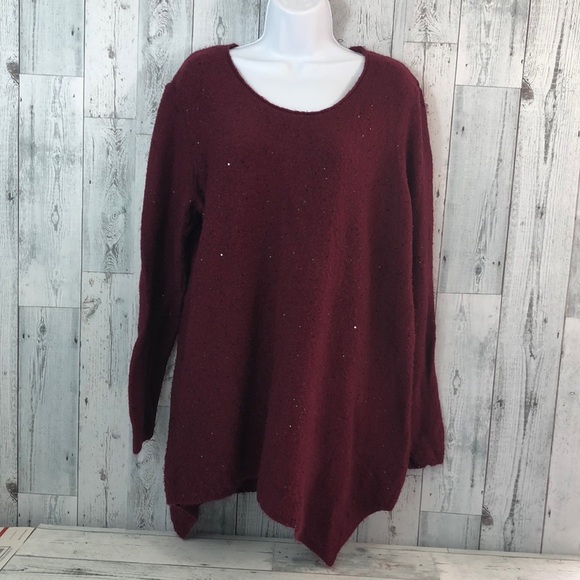 Apt.9 Asymmetrical Hem Metallic Sweater Extra Large - Picture 1 of 8